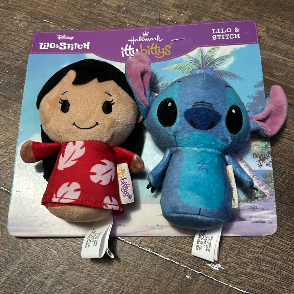 Hallmark Itty Bittys Lilo & Stitch Plush Set 4 Inch Disney 2-Pack New